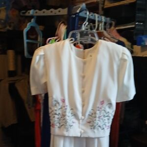 White Floral Embroidered Blouse